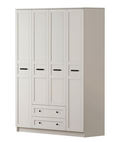 Ντουλάπα 140x184x52 εκ Ματ Λευκό 167RAB1170