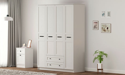 Ντουλάπα 140x210x52 εκ Ματ Λευκό 167RAB1171