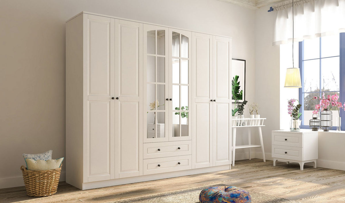 Ντουλάπα 210x184x52 εκ Ματ Λευκό 167RAB1176