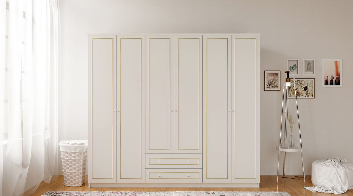 Ντουλάπα 210x210x52 εκ Ματ Λευκό 167RAB1186