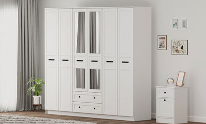 Ντουλάπα 210x184x52 εκ Ματ Λευκό 167RAB1199