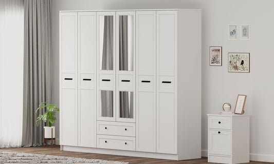 Ντουλάπα 210x184x52 εκ Ματ Λευκό 167RAB1199