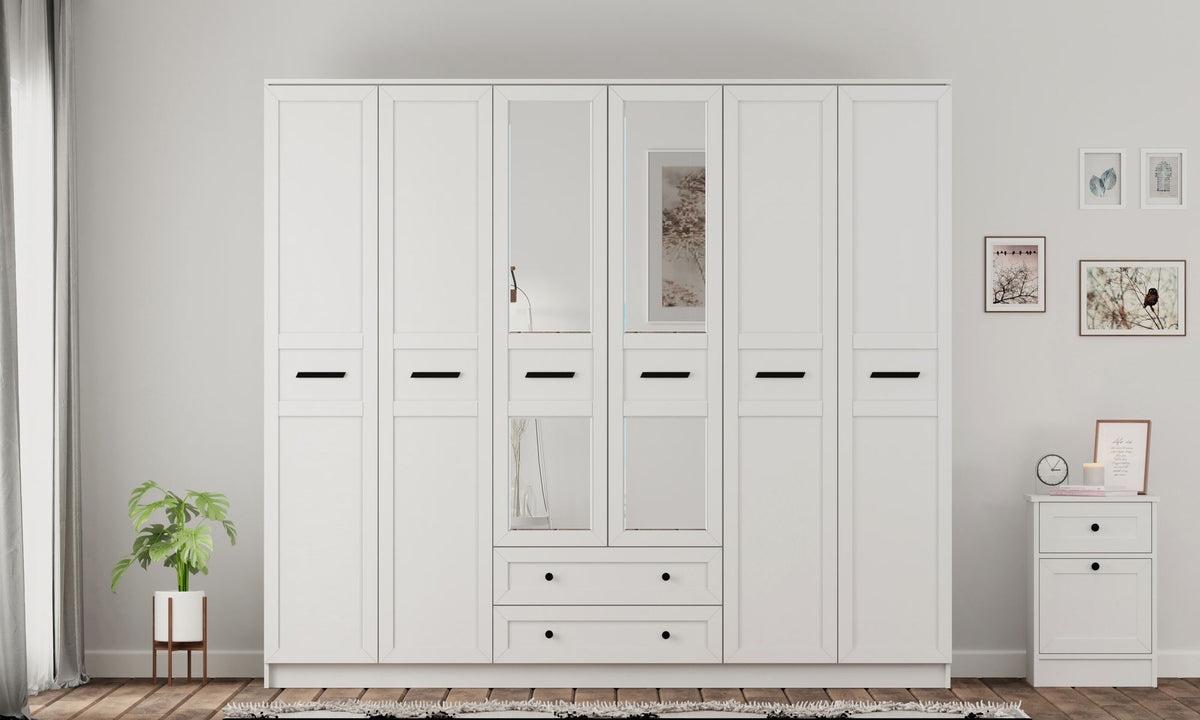 Ντουλάπα 210x210x52 εκ Ματ Λευκό 167RAB1200