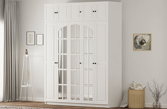 Ντουλάπα 175x240x52 εκ Ματ Λευκό 167RAB1207