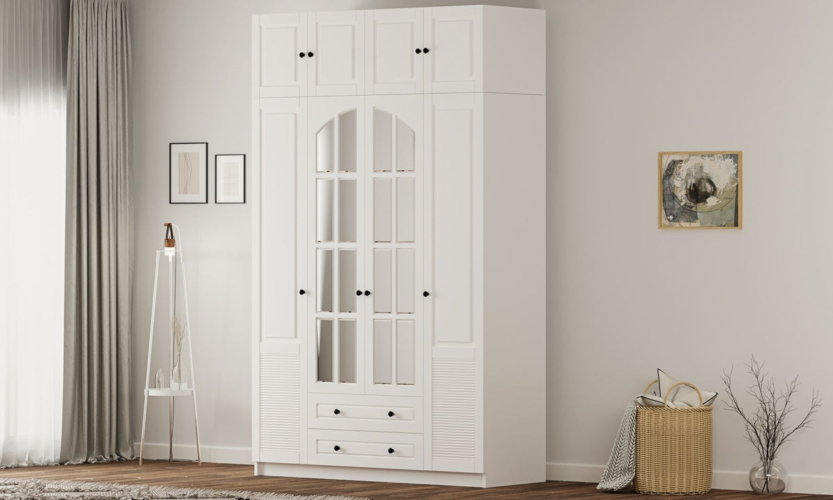 Ντουλάπα 140x240x52 εκ Ματ Λευκό 167RAB1208