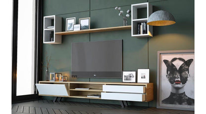 Έπιπλο Τηλεόρασης TV Βάση Σύνθεση Λευκό Δρυς | 167RAB1903
