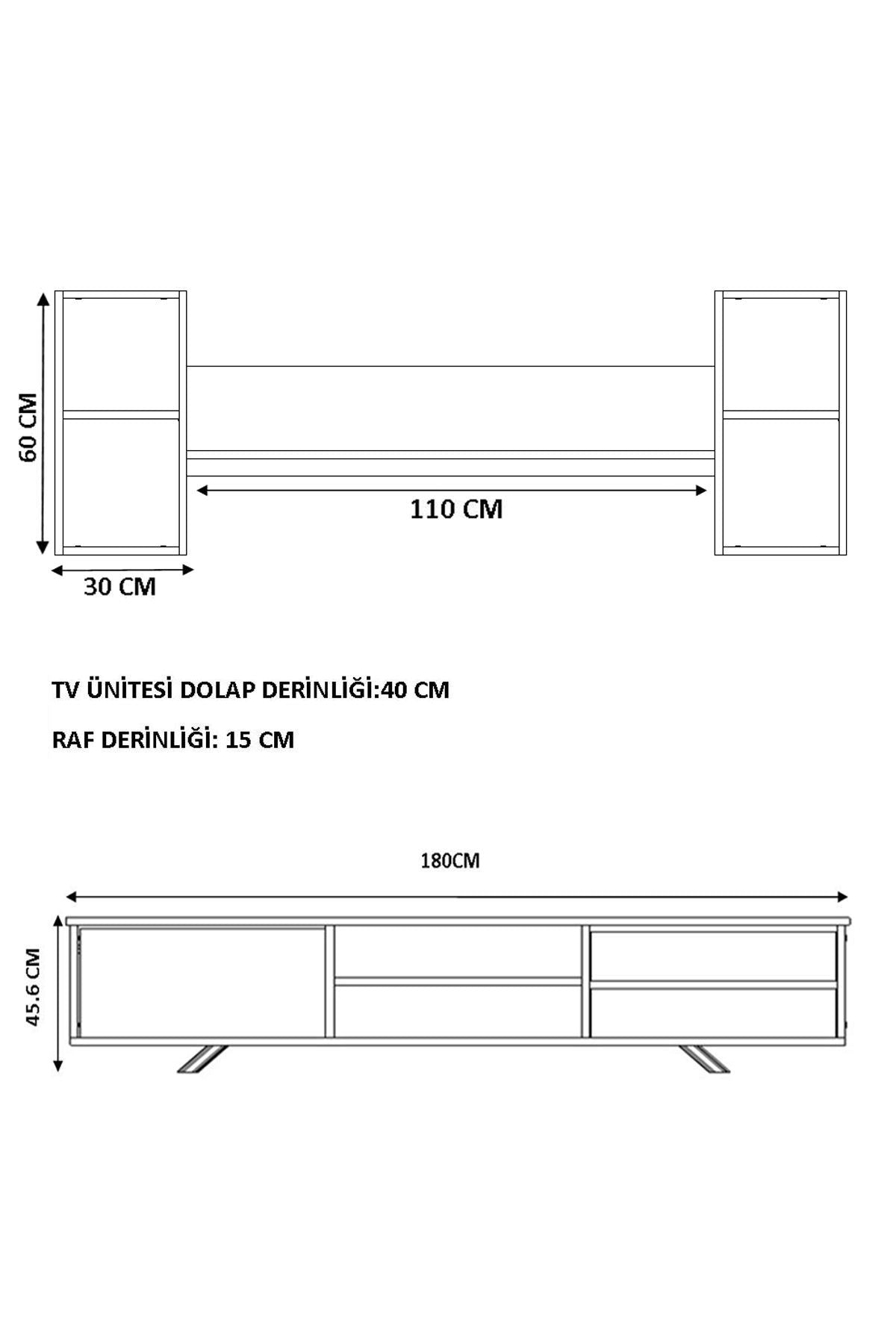 Έπιπλο Τηλεόρασης TV Βάση Σύνθεση Λευκό Δρυς | 167RAB1903