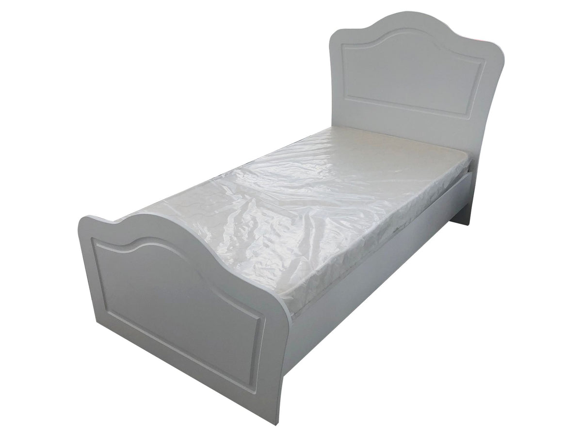 Μονό Κρεβάτι 90x190 cm με Κεφαλάρι MDF σε Ματ Λευκό Χρώμα – Σύγχρονος Σχεδιασμός & Ανθεκτική Κατασκευή | 167RAB2101