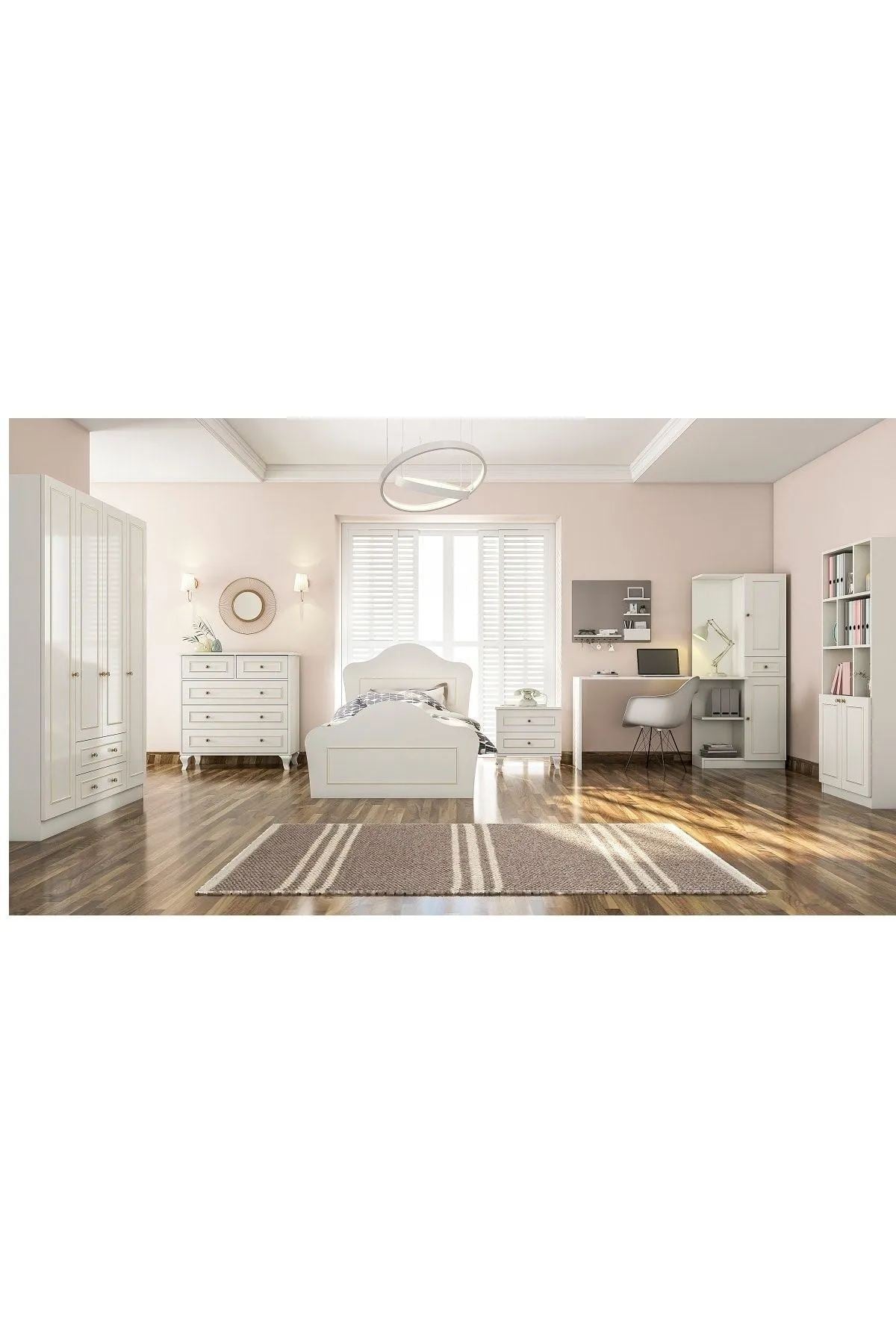 Μονό Κρεβάτι 90x190 cm με Κεφαλάρι MDF σε Ματ Λευκό Χρώμα – Σύγχρονος Σχεδιασμός & Ανθεκτική Κατασκευή | 167RAB2102
