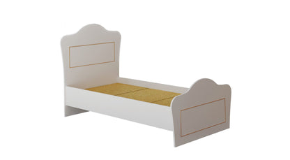 Μονό Κρεβάτι 90x190 cm με Κεφαλάρι MDF σε Ματ Λευκό Χρώμα – Σύγχρονος Σχεδιασμός & Ανθεκτική Κατασκευή | 167RAB2102