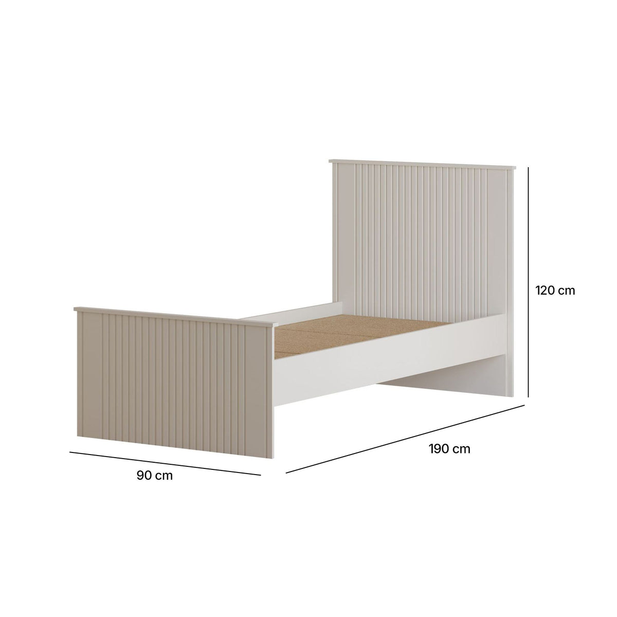Μονό Κρεβάτι 90x190 cm με Κεφαλάρι MDF σε Ματ Λευκό Χρώμα – Σύγχρονος Σχεδιασμός & Ανθεκτική Κατασκευή | 167RAB2104