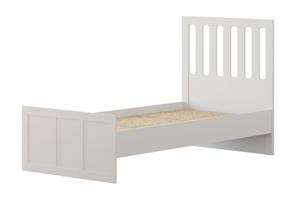 Μονό Κρεβάτι 90x190 cm με Κεφαλάρι MDF σε Ματ Λευκό Χρώμα – Σύγχρονος Σχεδιασμός & Ανθεκτική Κατασκευή | 167RAB2105