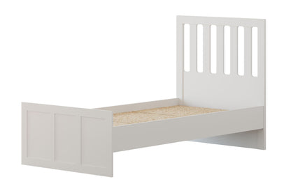 Μονό Κρεβάτι 90x190 cm με Κεφαλάρι MDF σε Ματ Λευκό Χρώμα – Σύγχρονος Σχεδιασμός & Ανθεκτική Κατασκευή | 167RAB2105