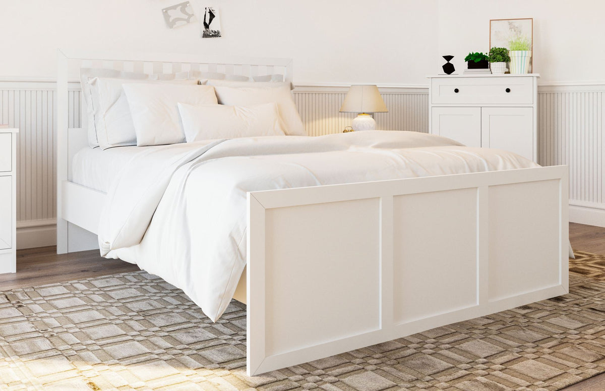 Μονό Κρεβάτι 90x190 cm με Κεφαλάρι MDF σε Ματ Λευκό Χρώμα – Σύγχρονος Σχεδιασμός & Ανθεκτική Κατασκευή | 167RAB2106