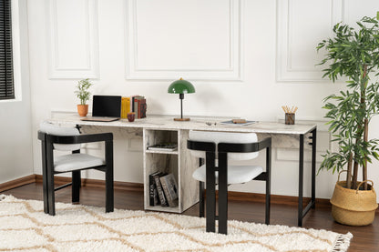 Γραφείο Υπολογιστή και Μελέτης 240x74x60 εκ. Freesia Marble Μαύρο | 241NRD1106
