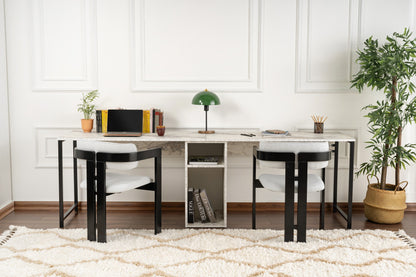 Γραφείο Υπολογιστή και Μελέτης 240x74x60 εκ. Freesia Marble Μαύρο | 241NRD1106