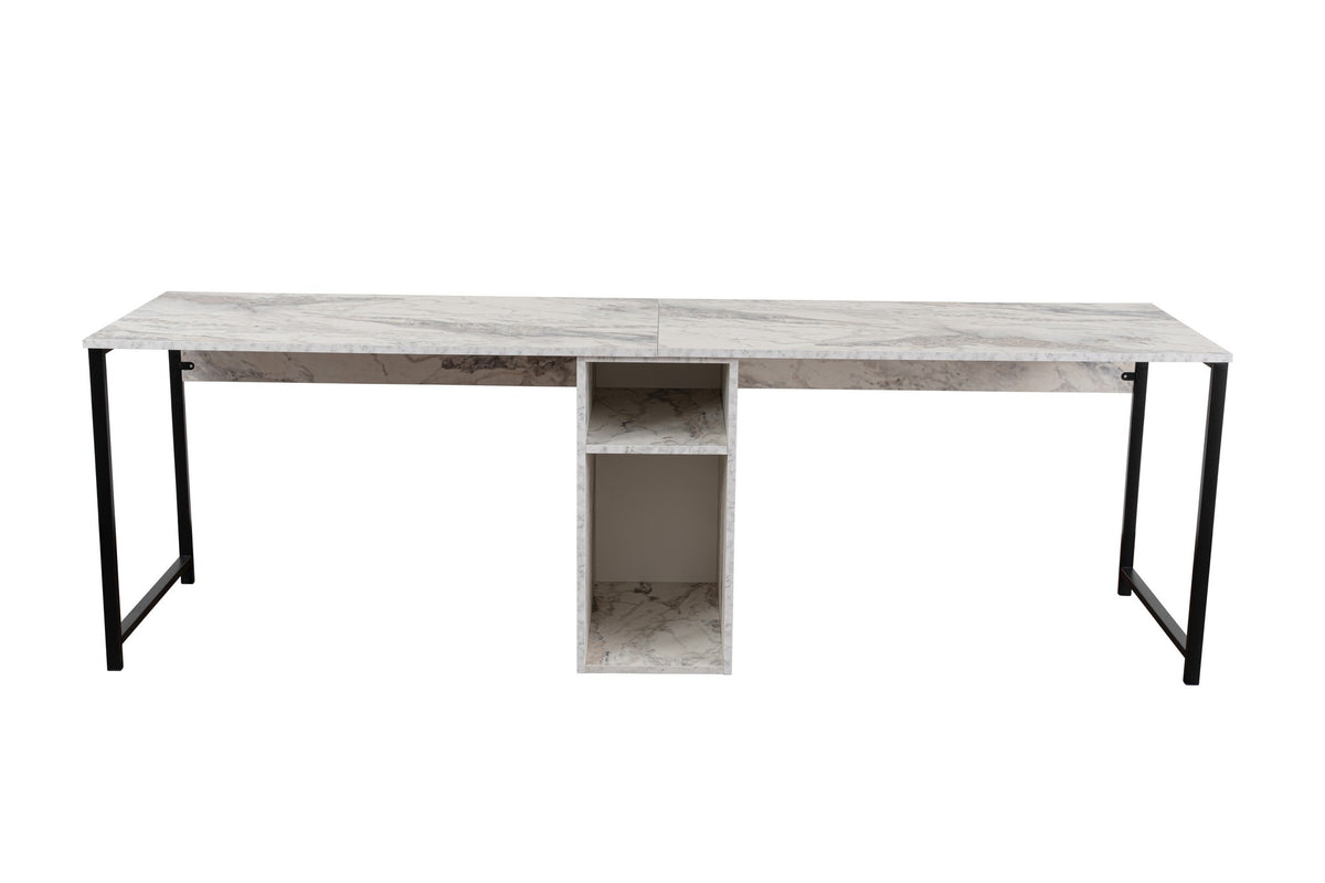 Γραφείο Υπολογιστή και Μελέτης 240x74x60 εκ. Freesia Marble Μαύρο | 241NRD1106