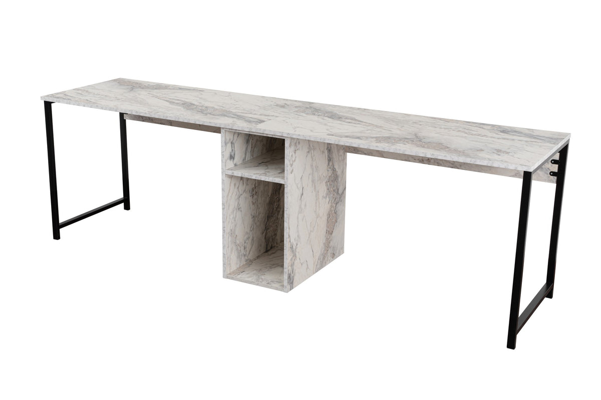 Γραφείο Υπολογιστή και Μελέτης 240x74x60 εκ. Freesia Marble Μαύρο | 241NRD1106