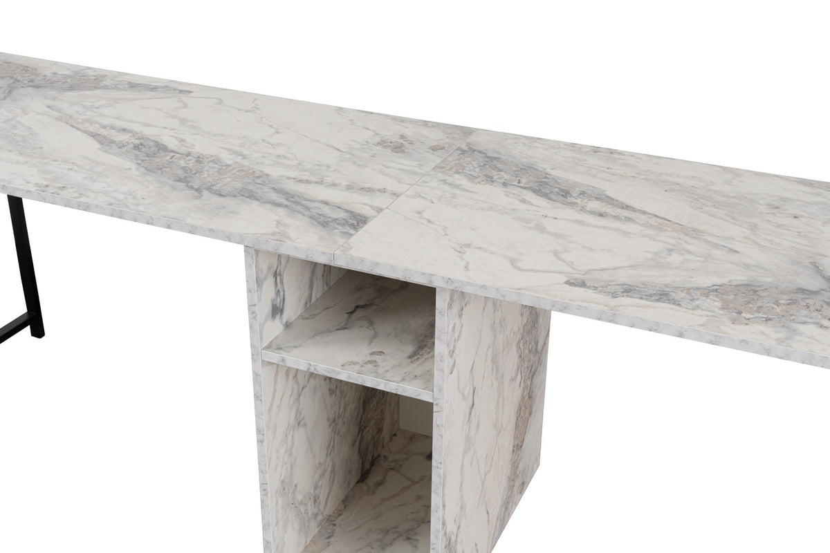 Γραφείο Υπολογιστή και Μελέτης 240x74x60 εκ. Freesia Marble Μαύρο | 241NRD1106