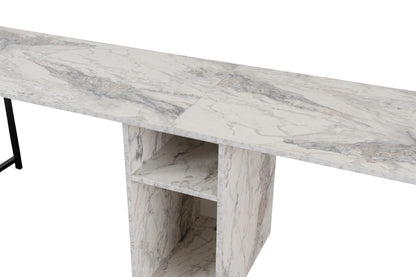 Γραφείο Υπολογιστή και Μελέτης 240x74x60 εκ. Freesia Marble Μαύρο | 241NRD1106