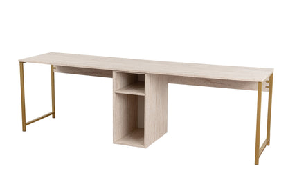 Γραφείο Υπολογιστή και Μελέτης 240x74x60 εκ. Travertine Χρυσό | 241NRD1107