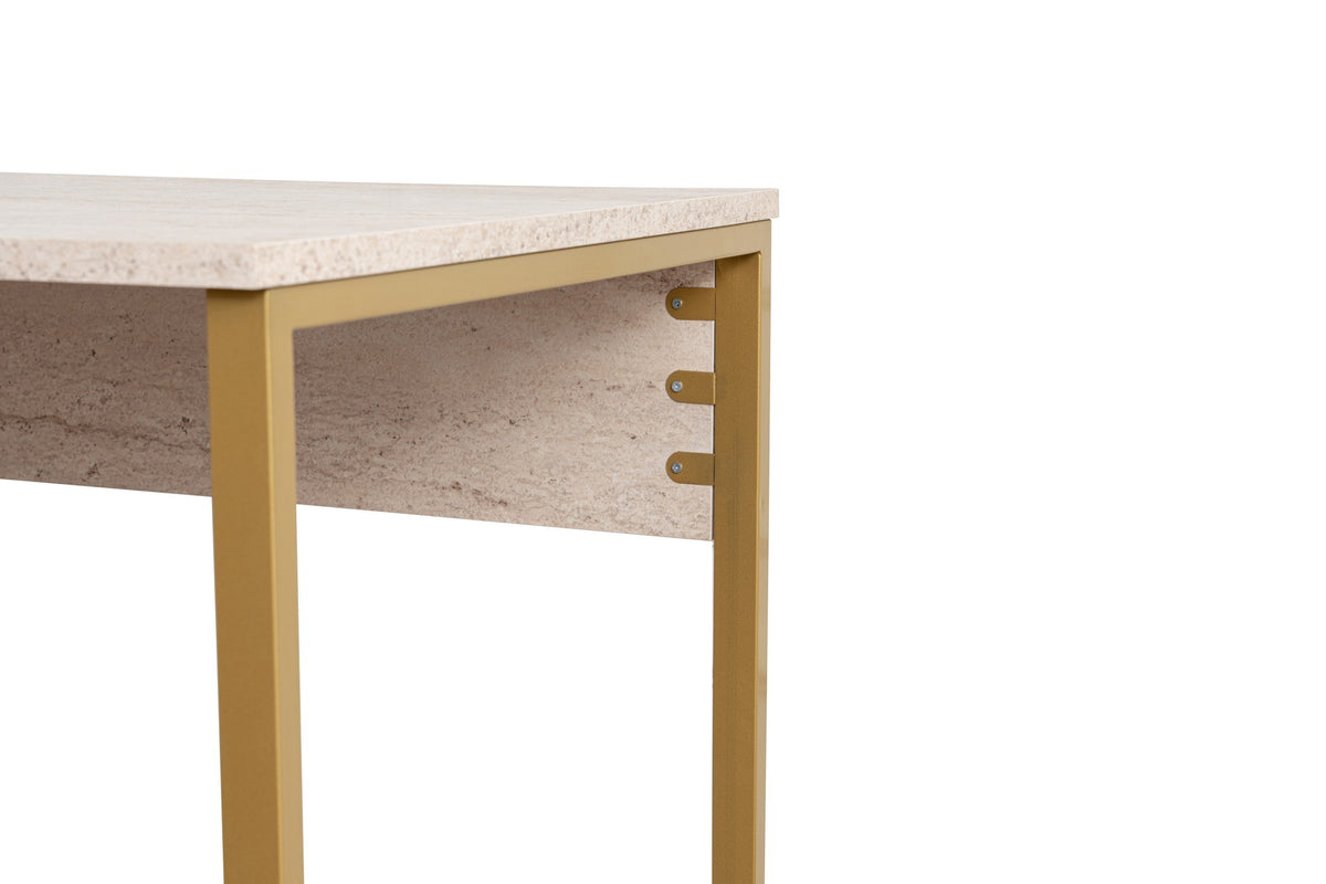 Γραφείο Υπολογιστή και Μελέτης 240x74x60 εκ. Travertine Χρυσό | 241NRD1107