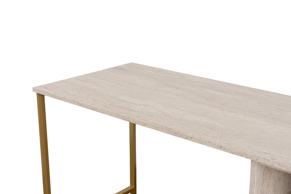 Γραφείο Υπολογιστή και Μελέτης 240x74x60 εκ. Travertine Χρυσό | 241NRD1107