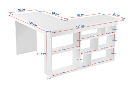 Γραφείο Υπολογιστή και Μελέτης 130x72x120 εκ. Λευκό Πεύκο Atlantic | 241NRD1110