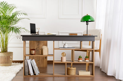 Γραφείο Υπολογιστή και Μελέτης 130x72x120 εκ. Ανθρακί Πεύκο Atlantic | 241NRD1111