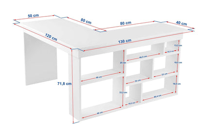 Γραφείο Υπολογιστή και Μελέτης 130x72x120 εκ. Venezia Καρυδί Λευκό | 241NRD1112