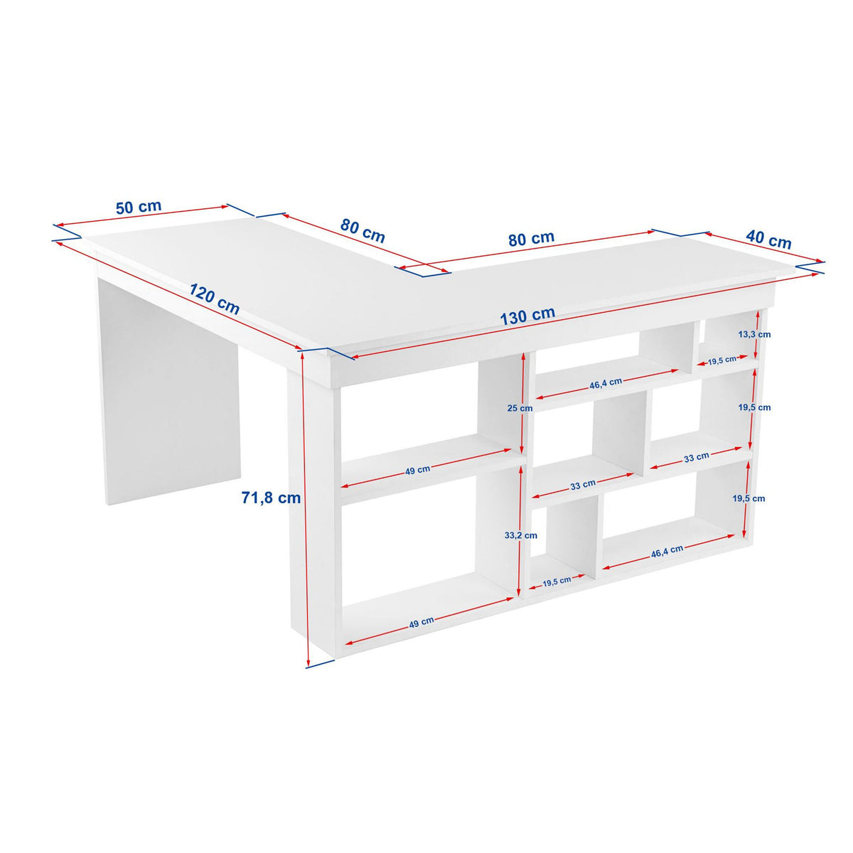 Γραφείο Υπολογιστή και Μελέτης 130x72x120 εκ. Φυσικό Λευκό | 241NRD1115