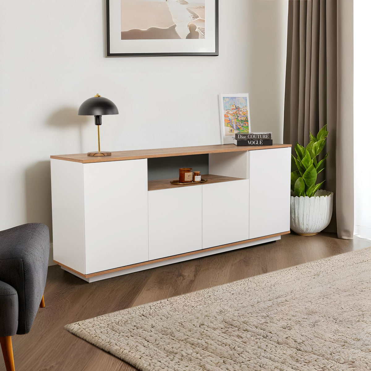 Μπουφές Λευκό Atlantic Πεύκο 180x44,5x75cm | 241NRD1303