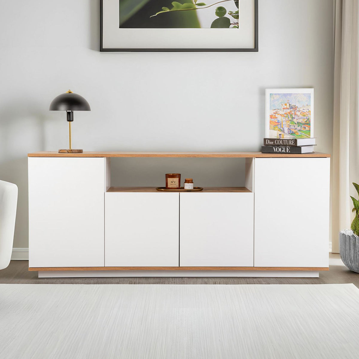 Μπουφές Λευκό Atlantic Πεύκο 180x44,5x75cm | 241NRD1303