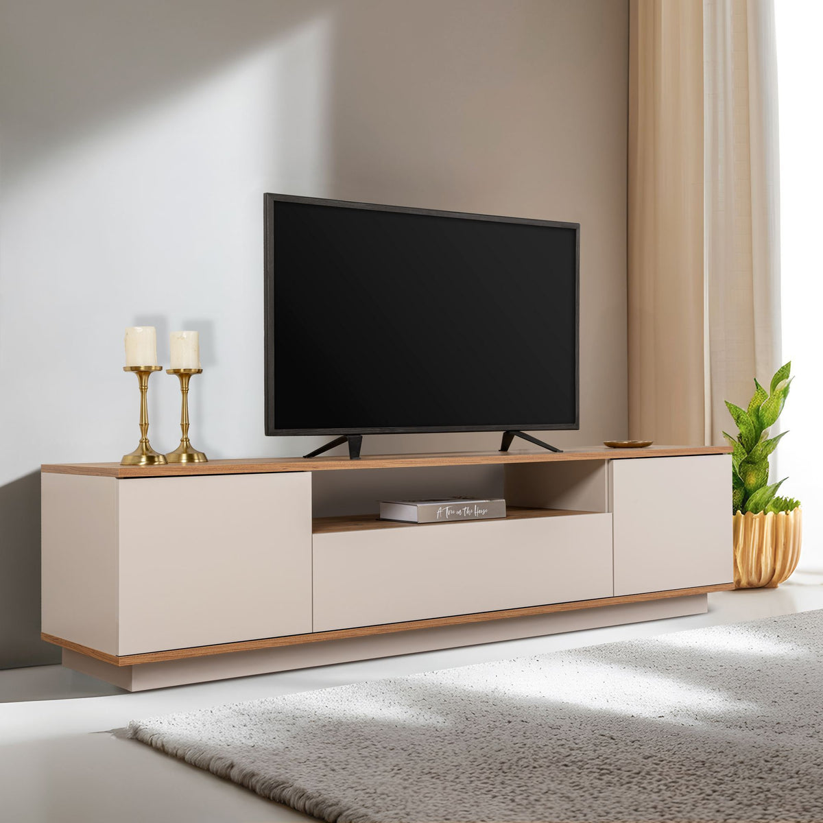 Έπιπλο Τηλεόρασης TV Βάση Σύνθεση Cashmere Atlantic Pine | 241NRD1305