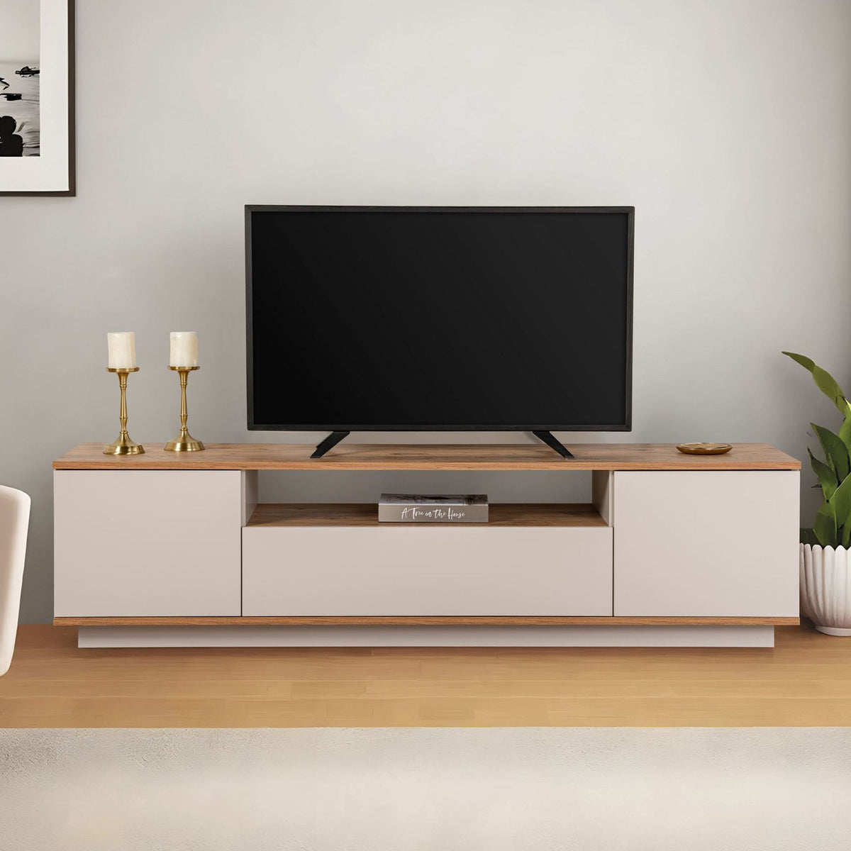 Έπιπλο Τηλεόρασης TV Βάση Σύνθεση Cashmere Atlantic Pine | 241NRD1305