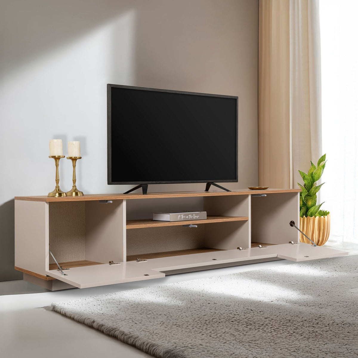 Έπιπλο Τηλεόρασης TV Βάση Σύνθεση Cashmere Atlantic Pine | 241NRD1305