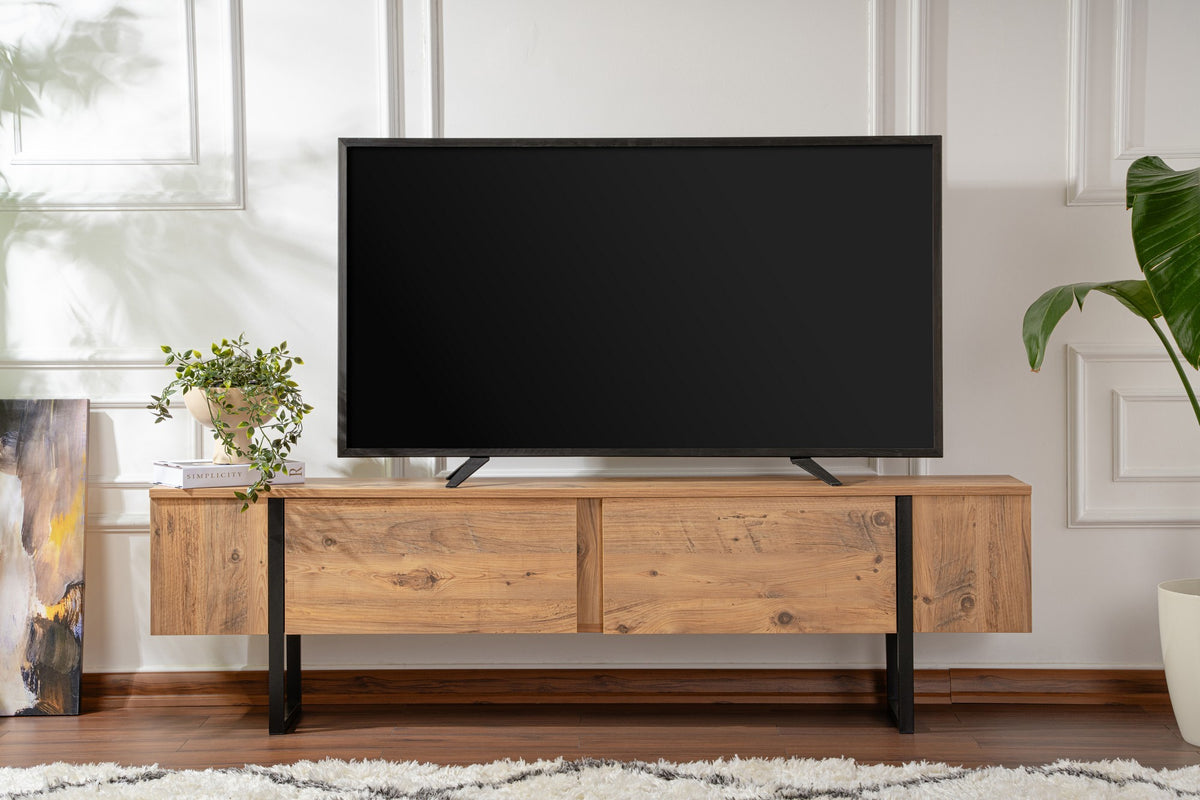 Έπιπλο Τηλεόρασης TV Βάση Σύνθεση Atlantic Pine Μαύρο | 241NRD1311