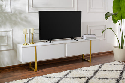Έπιπλο Τηλεόρασης TV Βάση Σύνθεση Λευκό Χρυσό | 241NRD1312
