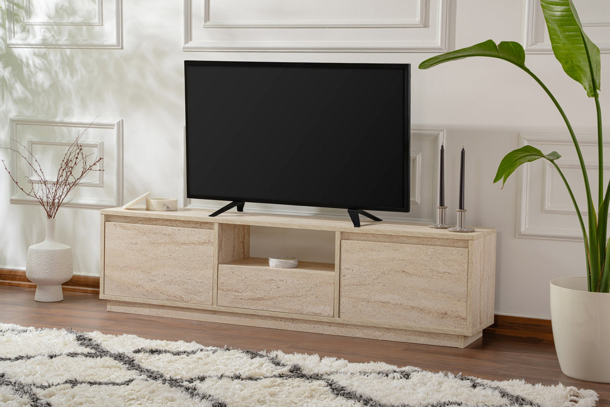 Έπιπλο Τηλεόρασης TV Βάση Σύνθεση Travertine | 241NRD1315