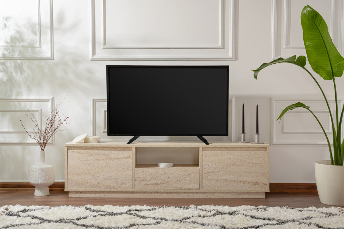 Έπιπλο Τηλεόρασης TV Βάση Σύνθεση Travertine | 241NRD1315