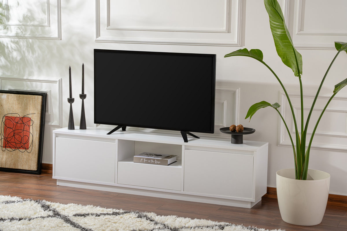 Έπιπλο Τηλεόρασης TV Βάση Σύνθεση Φυσικό Λευκό | 241NRD1325