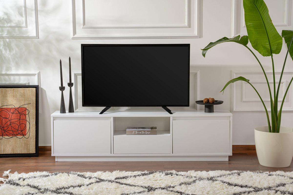 Έπιπλο Τηλεόρασης TV Βάση Σύνθεση Φυσικό Λευκό | 241NRD1325