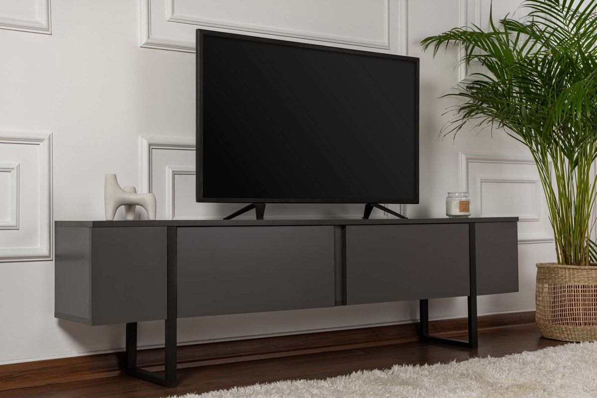 Έπιπλο Τηλεόρασης TV Βάση Σύνθεση Ανθρακί Μαύρο | 241NRD1328