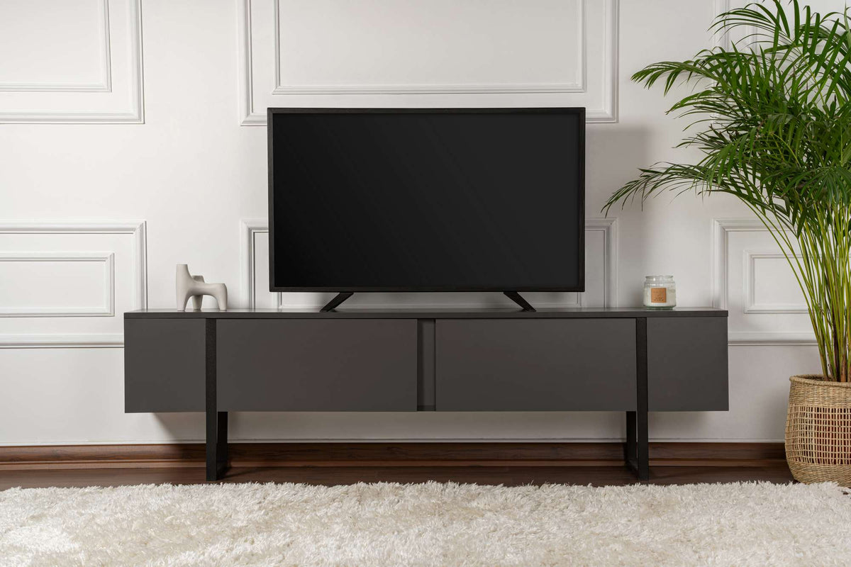 Έπιπλο Τηλεόρασης TV Βάση Σύνθεση Ανθρακί Μαύρο | 241NRD1328