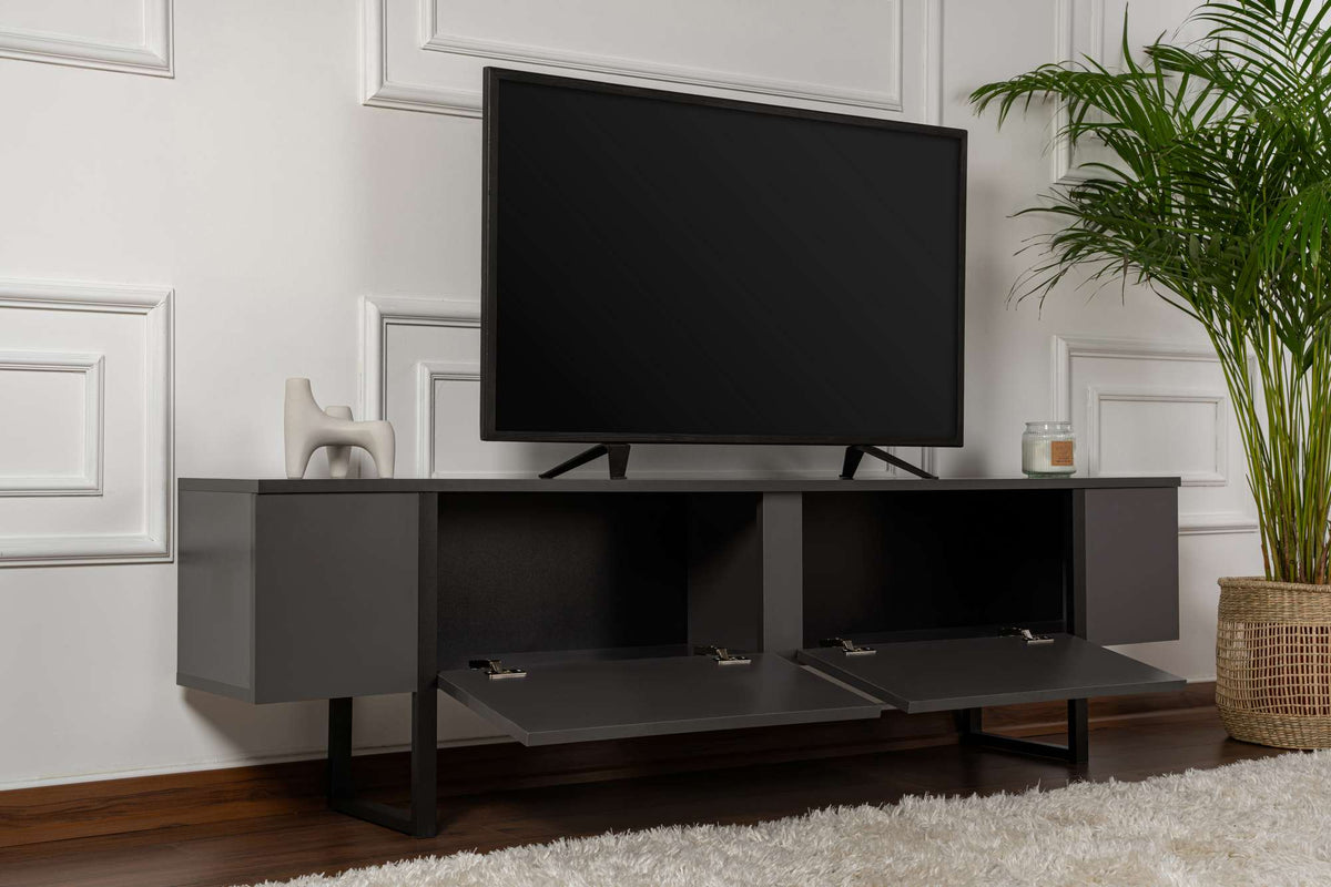Έπιπλο Τηλεόρασης TV Βάση Σύνθεση Ανθρακί Μαύρο | 241NRD1328