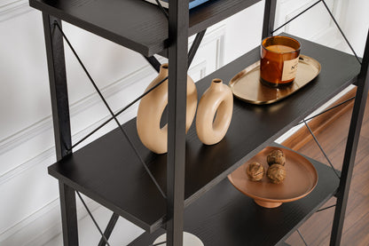 Βιβλιοθήκη 90 × 34 × 180 εκ. Wood Μαύρο Μαύρο GR241NRD1338