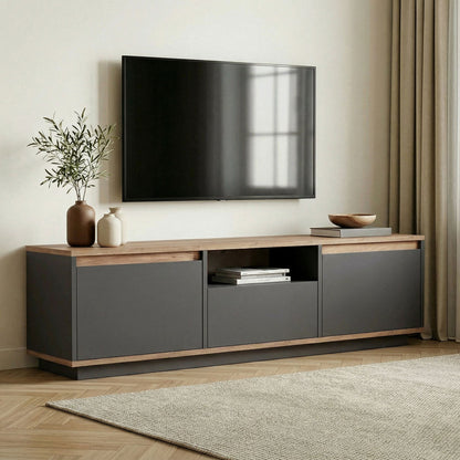 Έπιπλο Τηλεόρασης TV Βάση Σύνθεση Ανθρακί Atlantic Pine | 241NRD1352