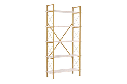 Βιβλιοθήκη 90 × 34 × 180 εκ. Travertine Χρυσό GR241NRD1501