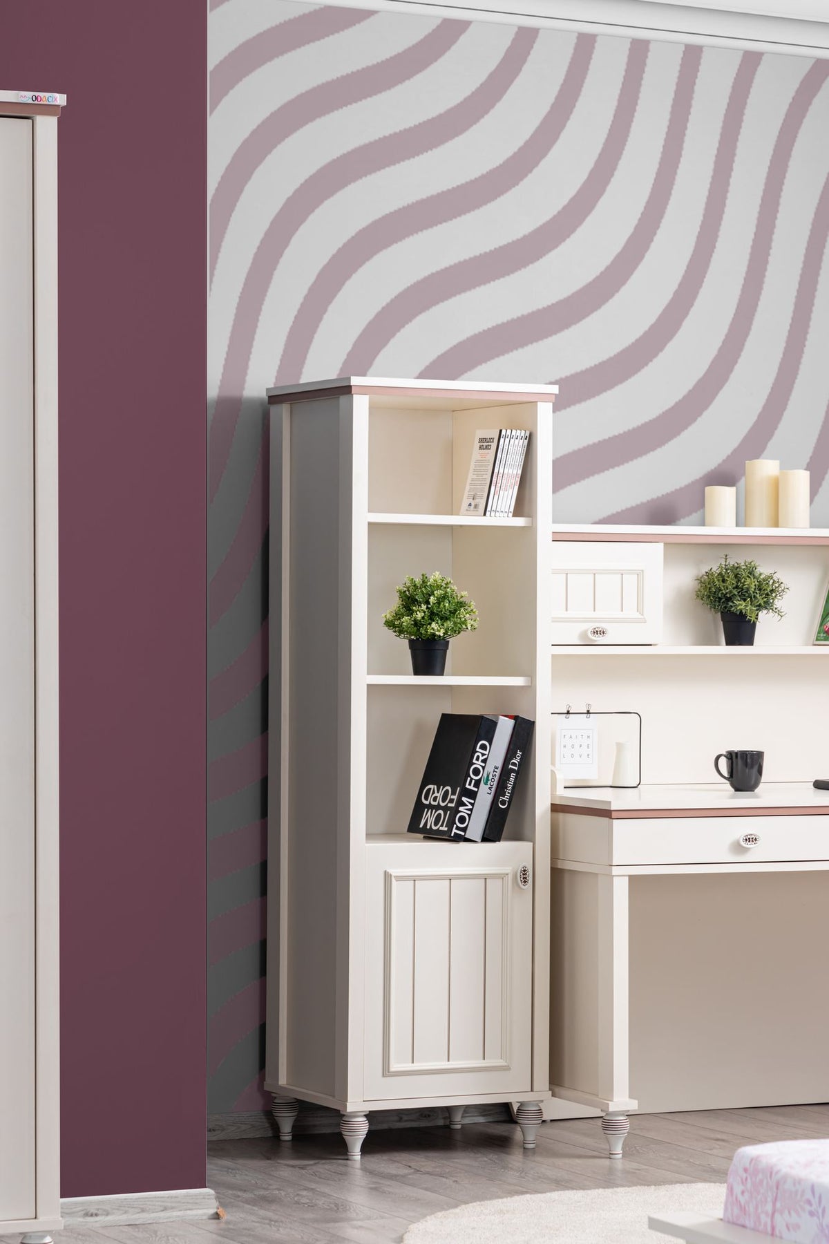 Βιβλιοθήκη 50 × 42 × 164 εκ. Light Κρεμ GR249HRV1108