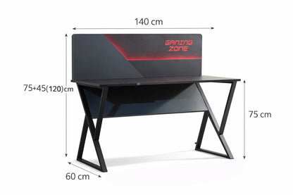 Γραφείο Υπολογιστή και Μελέτης 140x120x60 εκ. Ανθρακί | 249HRV1204